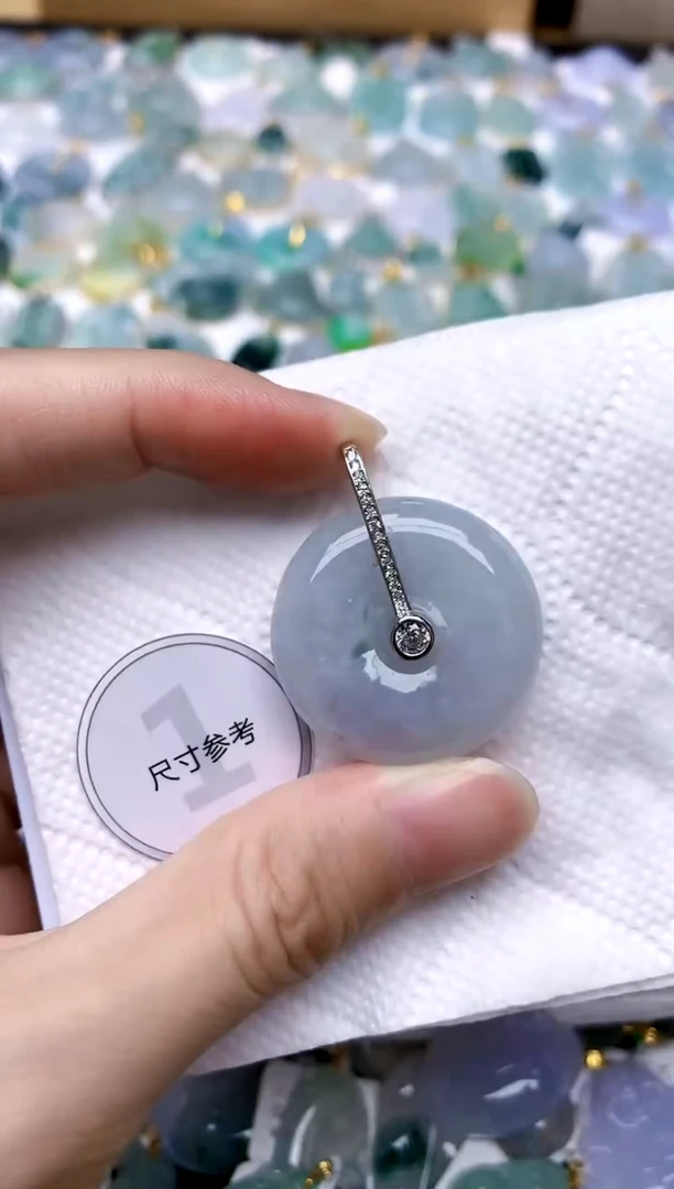 颈饰银S925镶嵌翡翠天然A货翡翠