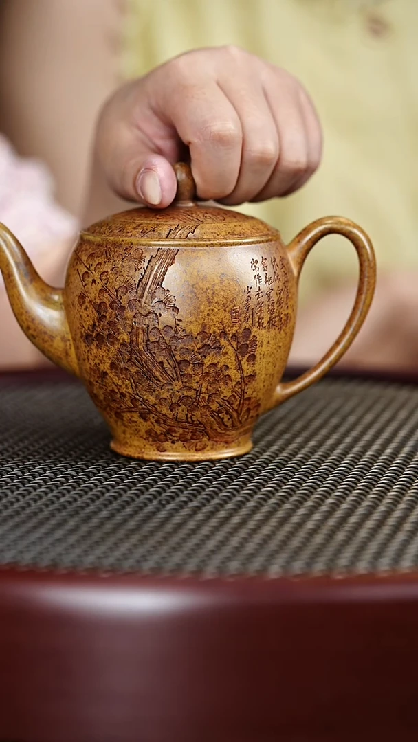 茶壶紫砂11WSY龙骨金砂 高旦线300cc