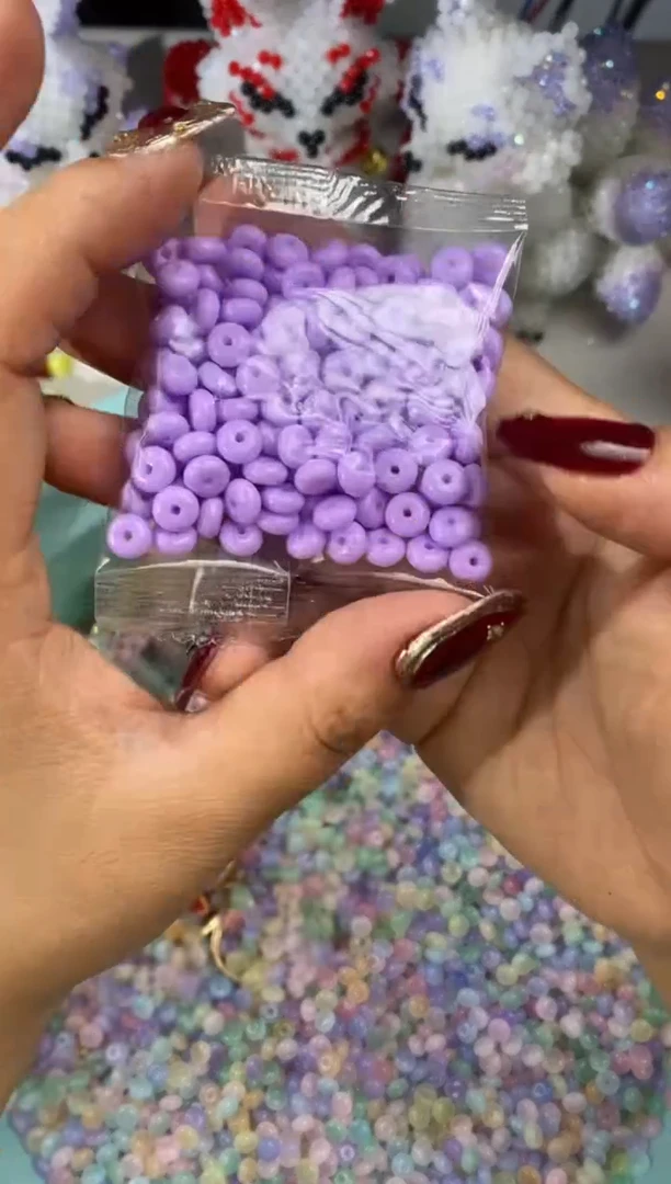 玻璃0822卡6实色算盘珠150颗紫色