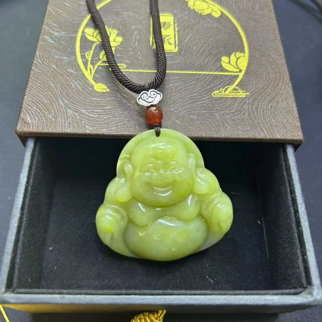 岫玉大肚佛 挂件颈饰