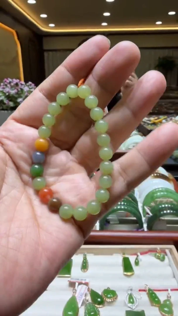 颈饰未镶嵌和田玉手串8