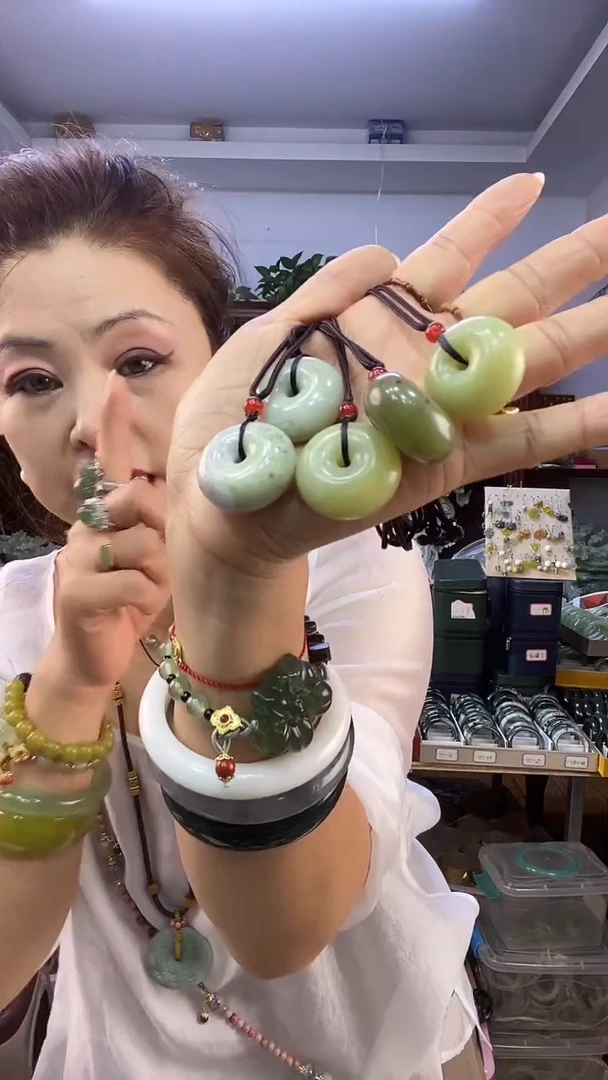 未镶嵌蛇纹石玉平安扣多样性随机发一