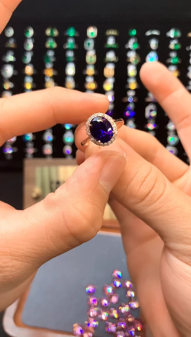 紫晶戒指银S925镶嵌......