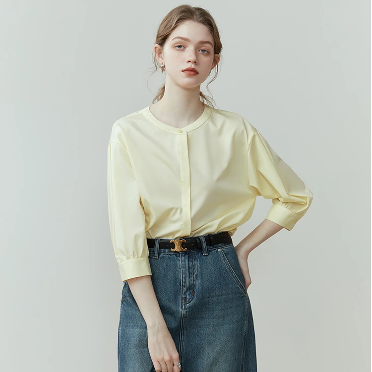 【金拐子专属】范思蓝恩白衬衫七分袖上衣23FS12083