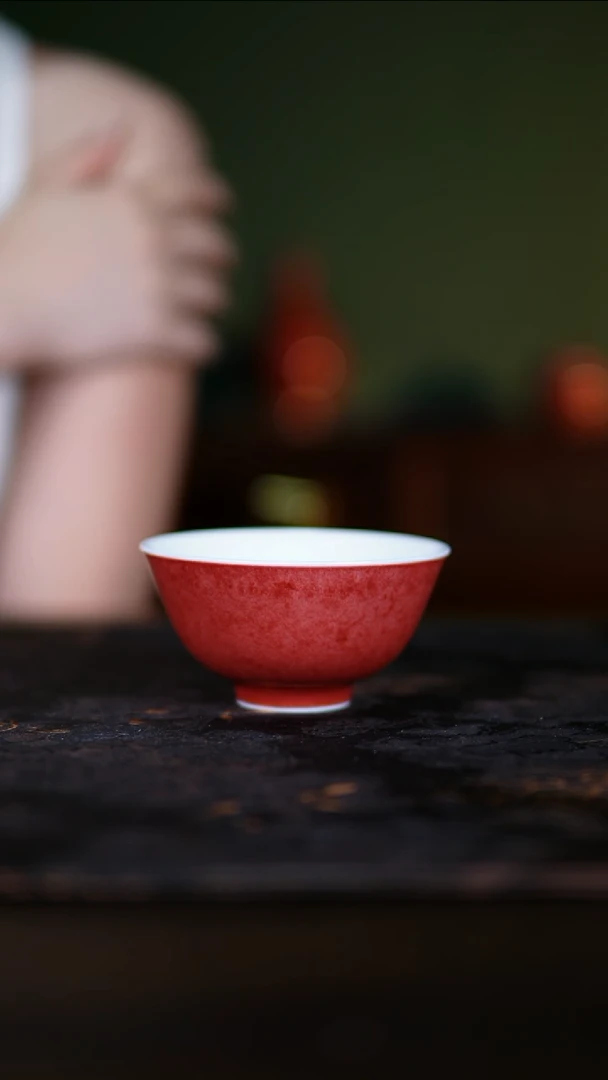 杯子景德镇纯手工陶瓷豇豆红