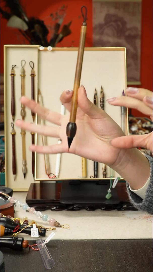 7号孤品高货毛笔链接 清水试笔 蘸墨不退