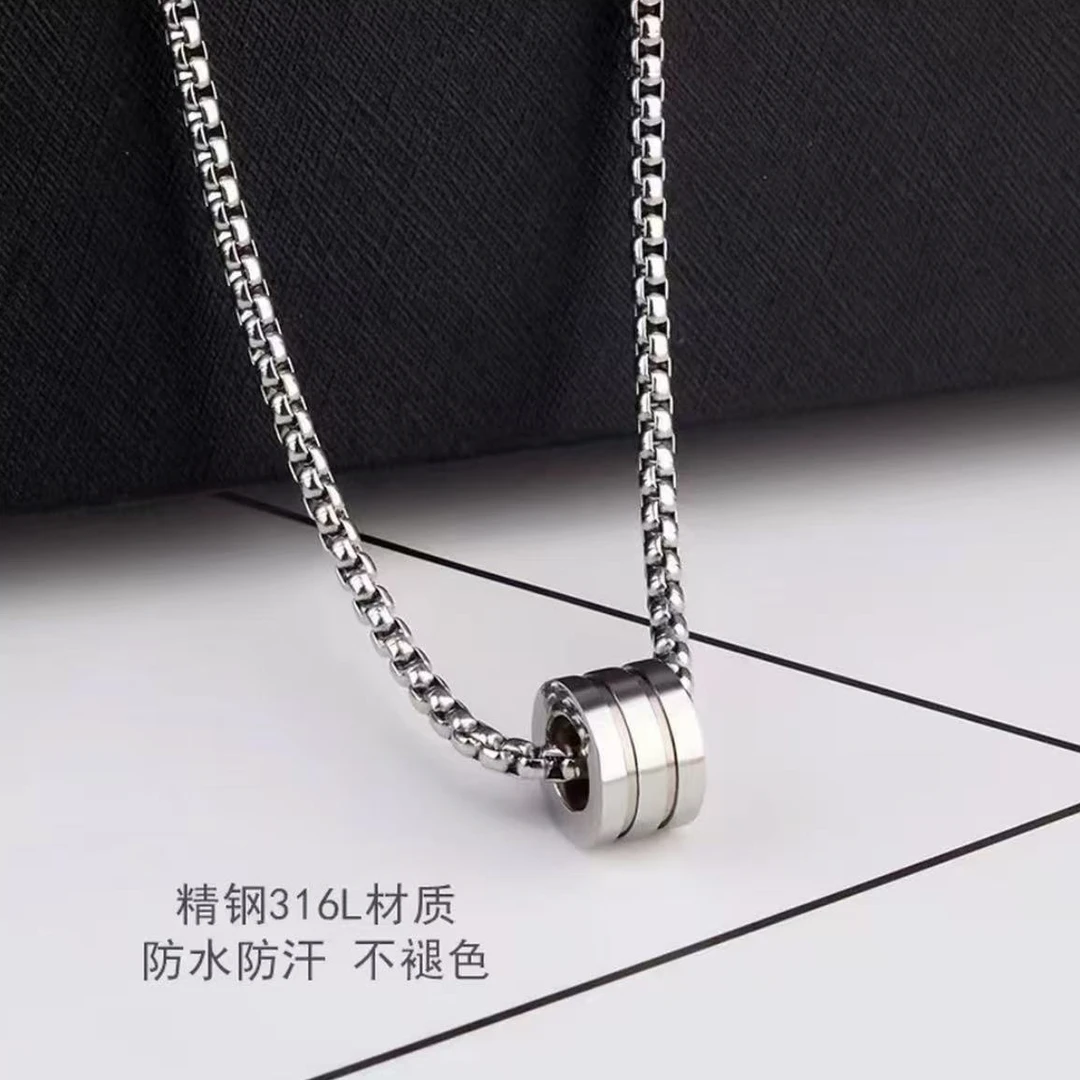 钛钢项链 项链男款高质量轻奢吊坠毛衣链高级感小众男士项链男