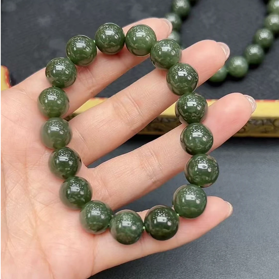 面面来财珠宝H4546卡12左右-和田玉一系玄天青玉手串-