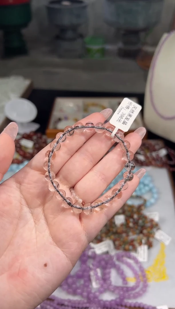 未镶嵌手串水晶黑发晶7+多样性发其一