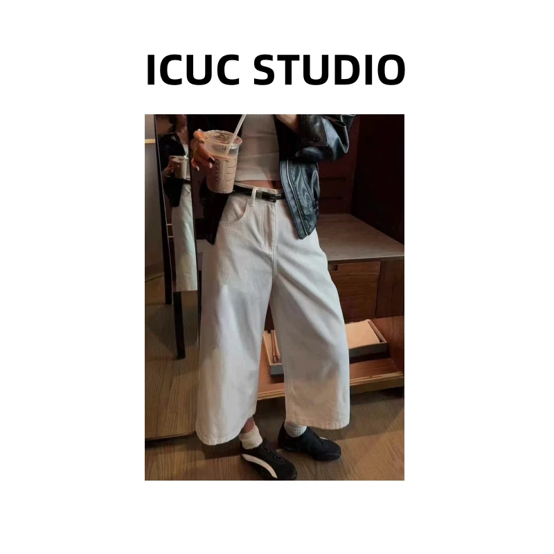 ICUC定制-【自带干净高级感】春夏新款宽松百搭阔腿七分牛仔裤3280