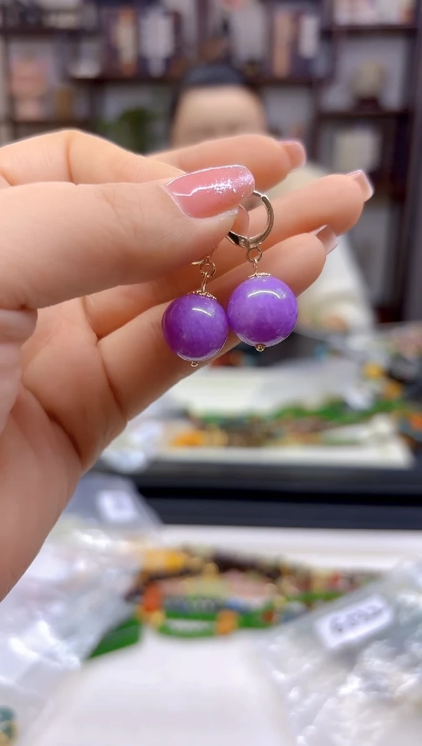 【闪购商品】翡翠耳饰14K金镶嵌耳扣E532