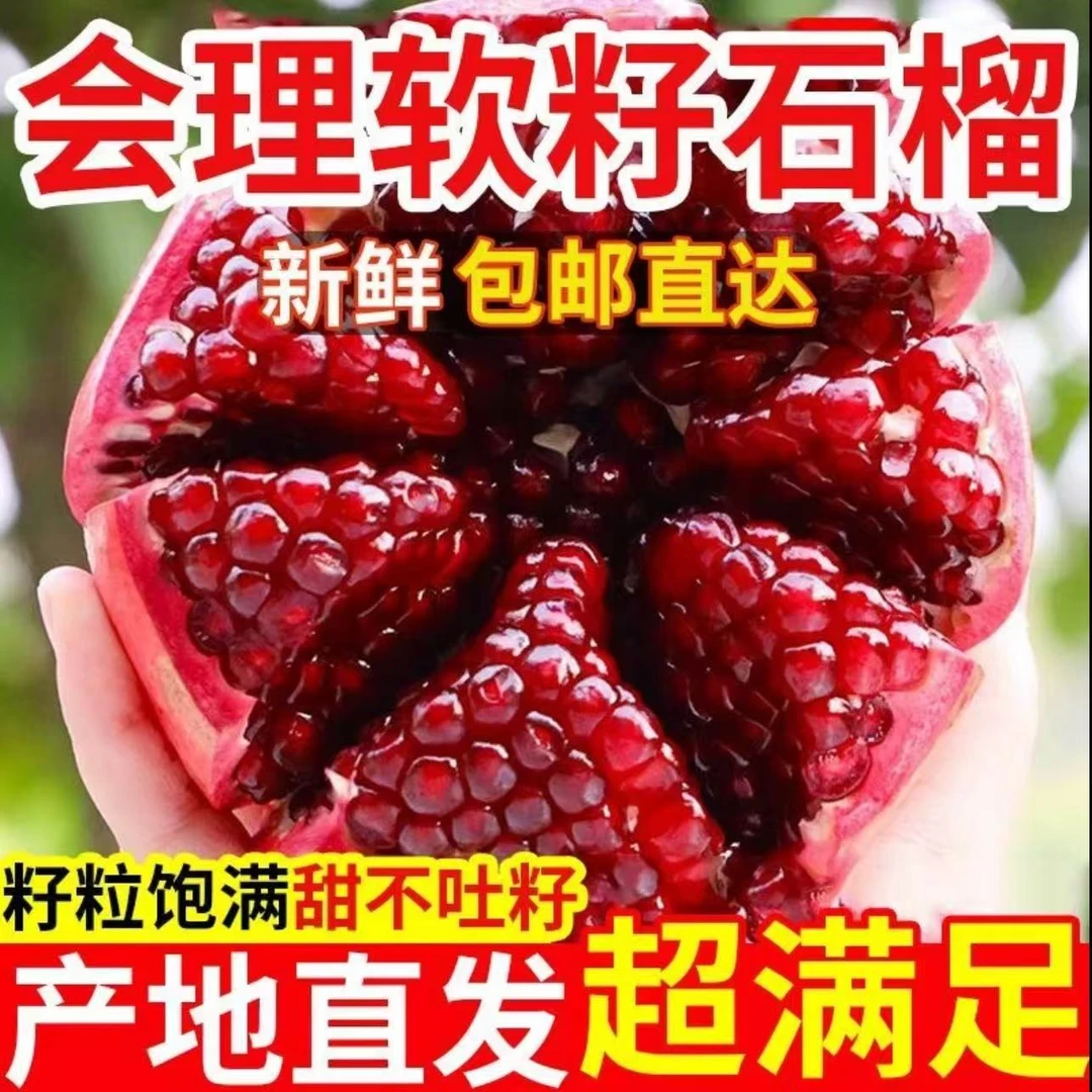 四川会理突尼斯软籽石榴新鲜应季中秋水果孕妇水果整箱【产地包邮】