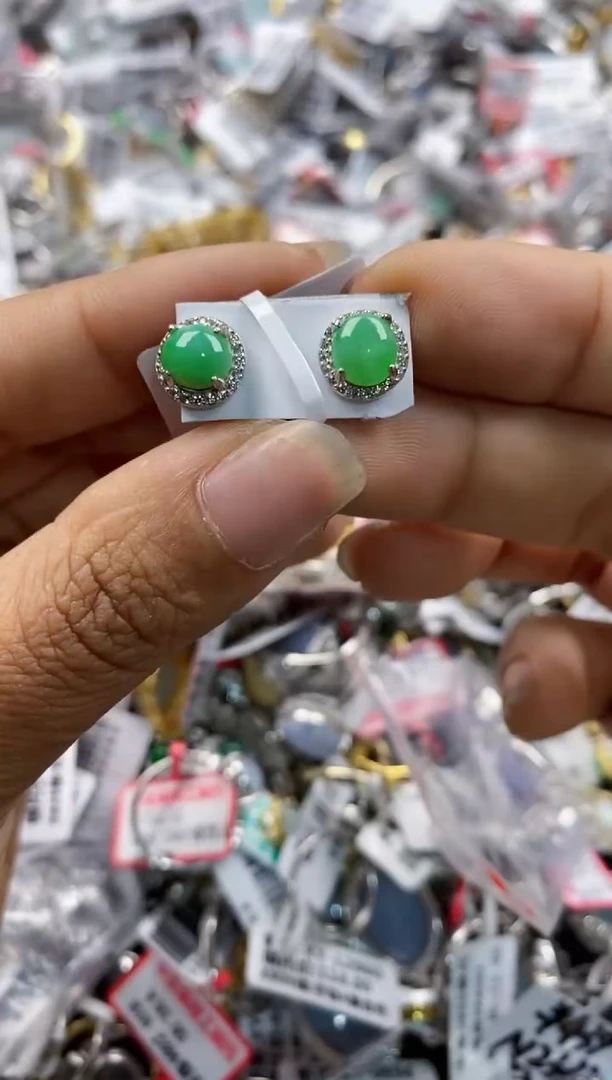 银S925镶嵌戒指翡翠101010----6