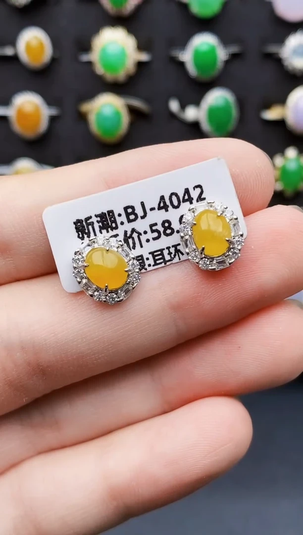 银S925镶嵌戒指翡翠5246