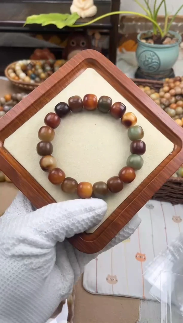 手串菩提根/象牙果a191卡14 干磨孔一般火烧云