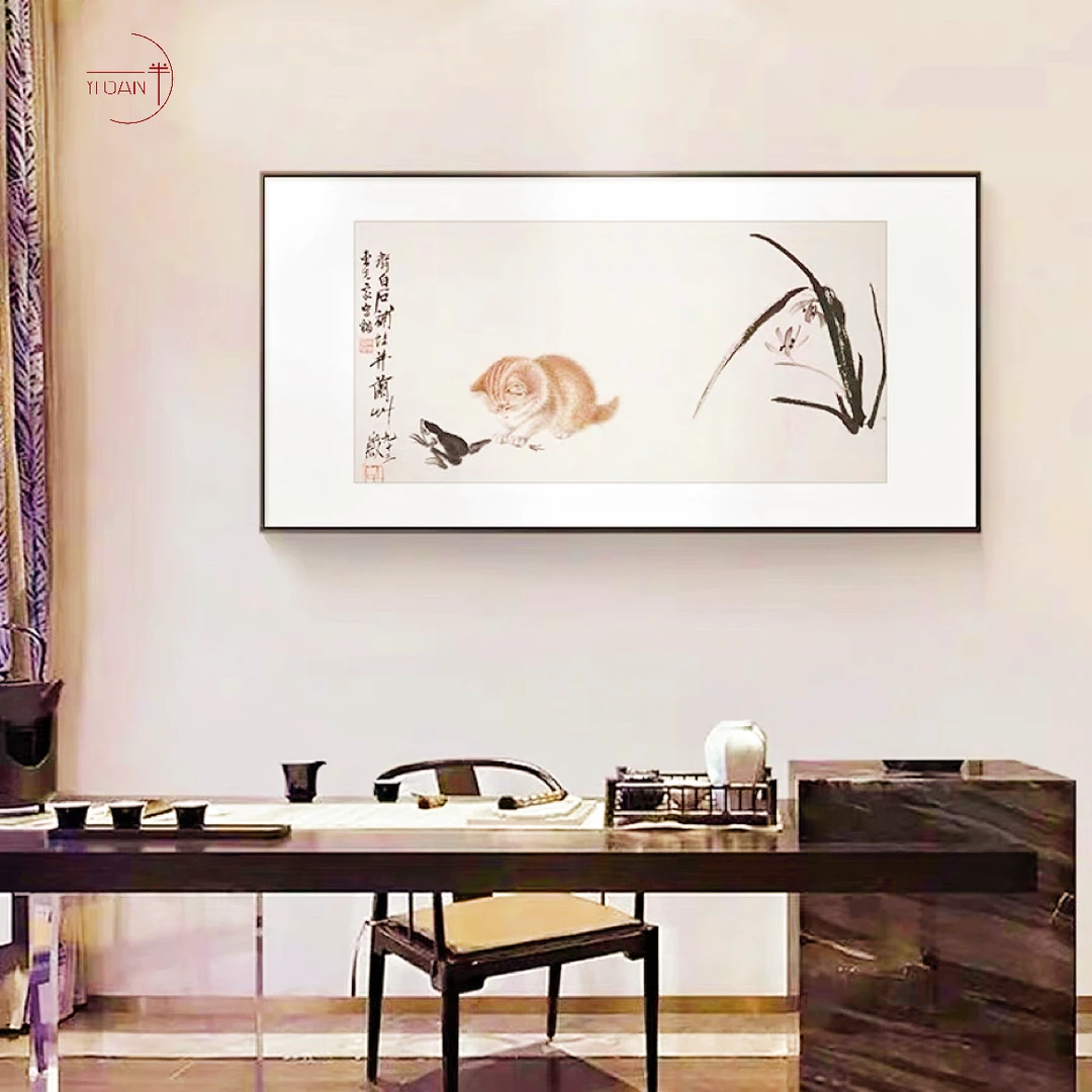 猫蛙图--齐白石-卧室画 书房画(博物馆级别家居装饰复刻画)
