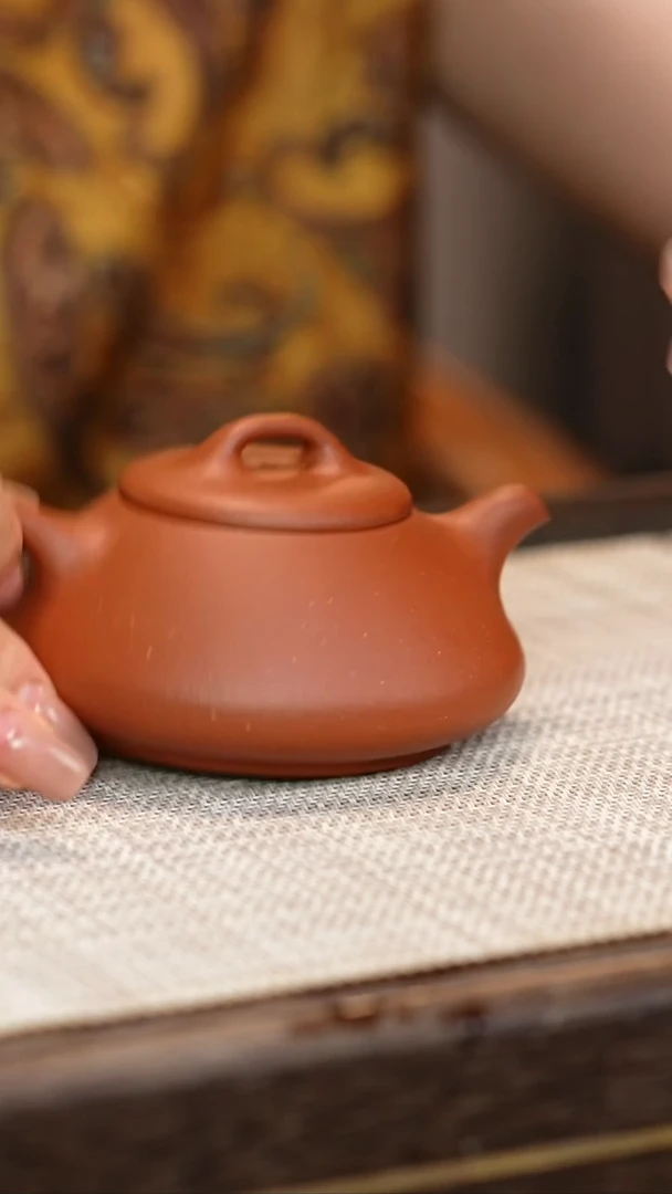 茶壶紫砂红泥  飞瓢