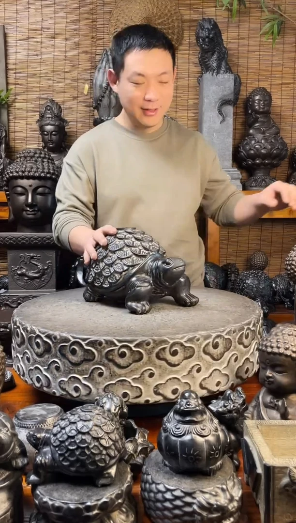 石材30金钱龟天然青石雕刻