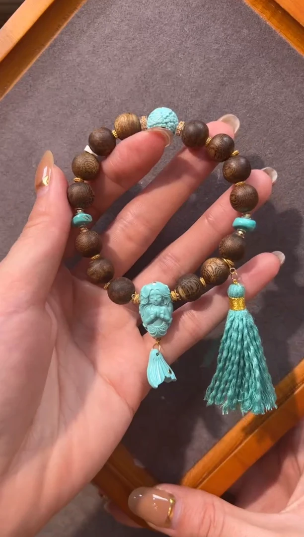 18K金镶嵌绿松石手链绿松石手链