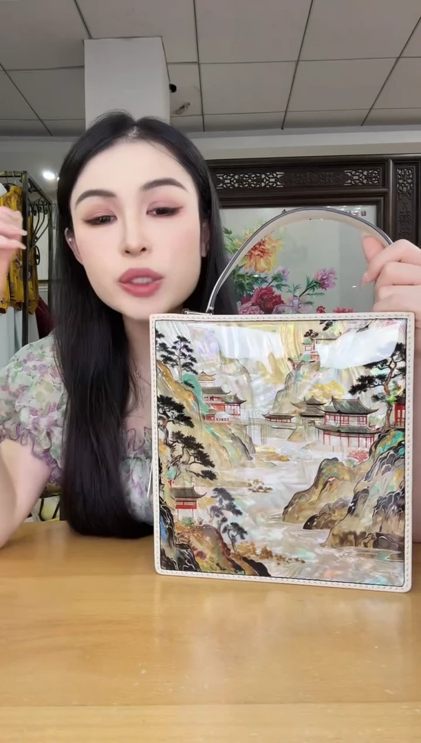 织物苍****糕山水螺 钿