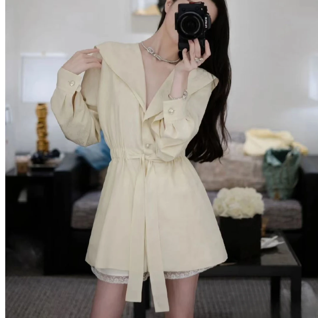 99新 Chanel/香奈儿 38码 23S春夏鹅黄色暗纹双C上衣