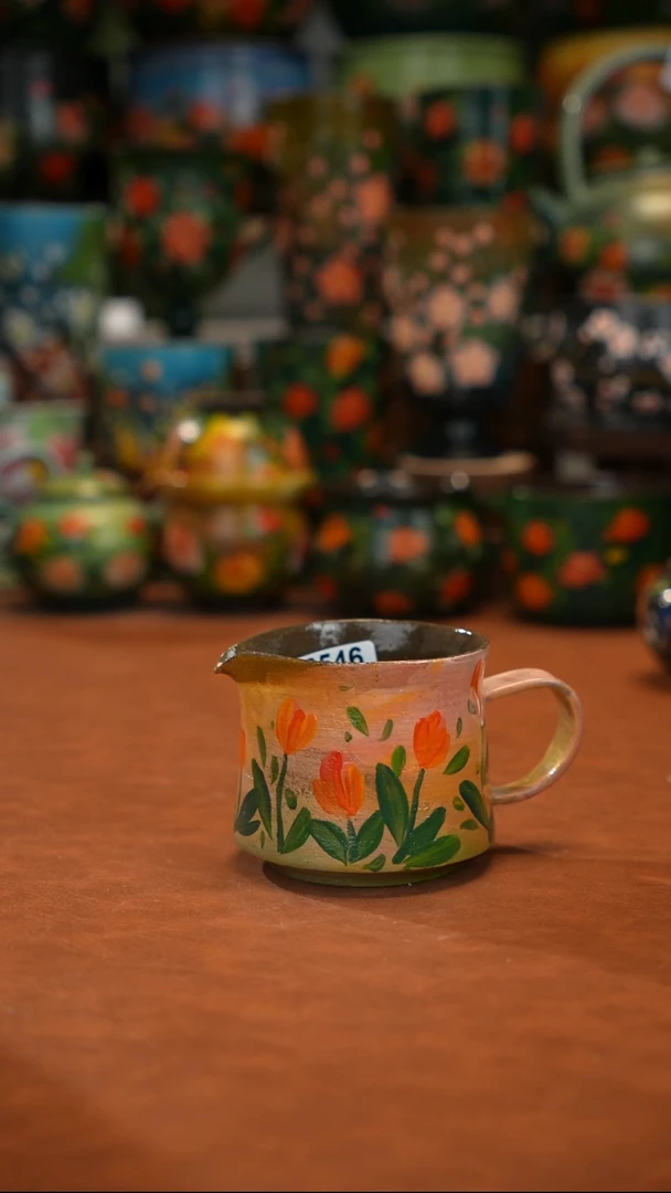 紫砂油画手绘釉下彩