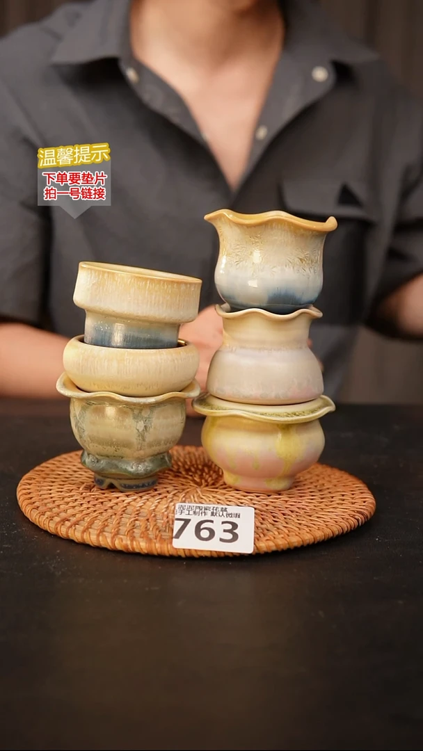 瓷片景德镇泥泥花盆763