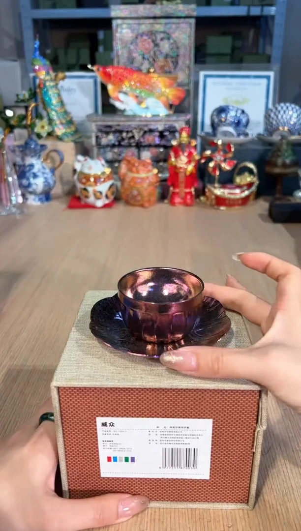 【闪购商品】杯35威众清莲茶杯碟（紫）