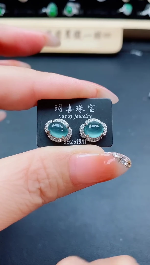 银S925镶嵌戒指翡翠1