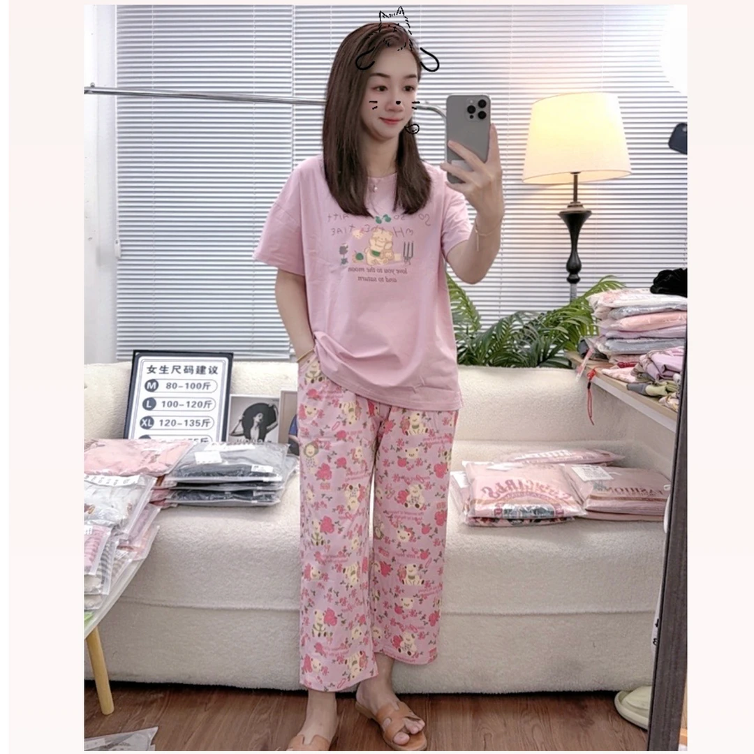 夏季女士爽棉短袖柔软休闲风家居服时尚舒适