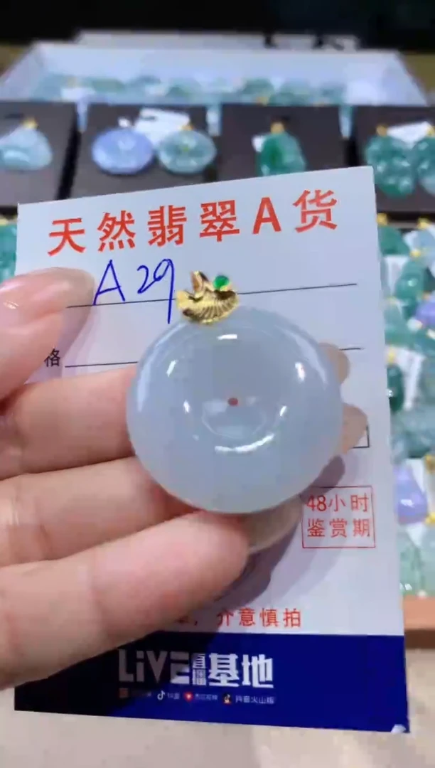 颈饰未镶嵌翡翠 天然翡翠A货挂件