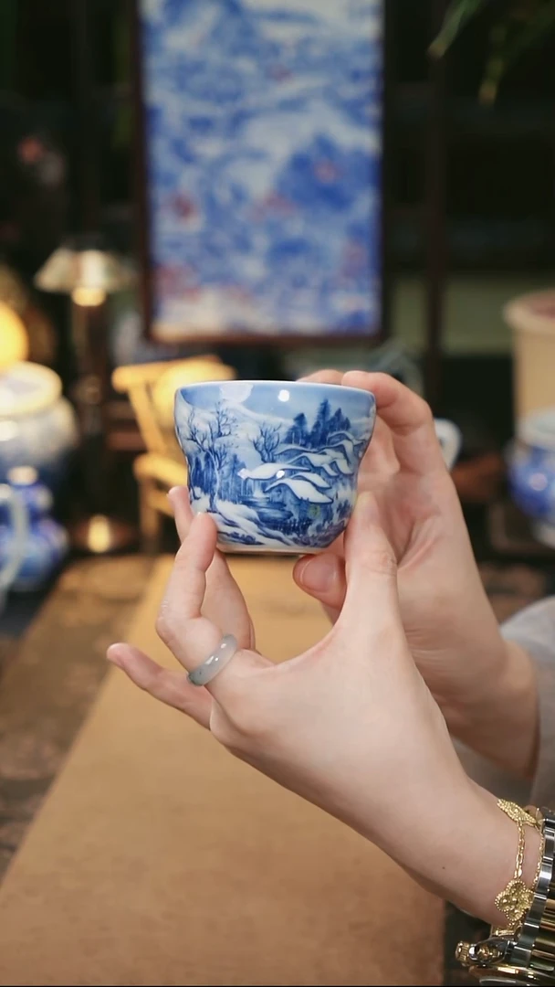 景琳藏雪景葫芦杯