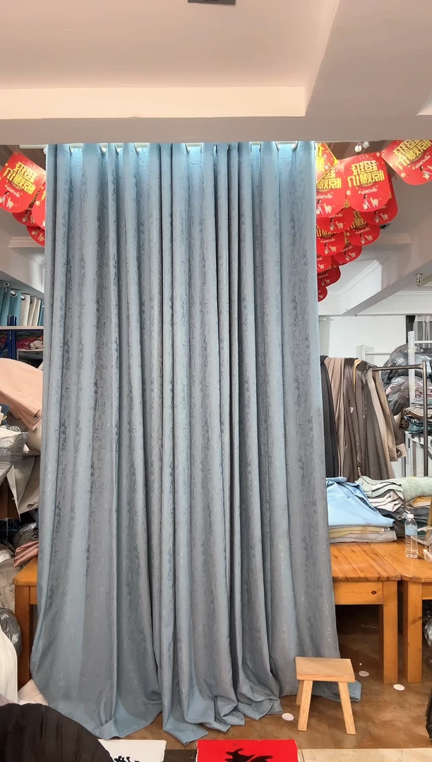 涤纶5米7宽2.7高棉麻成品窗帘