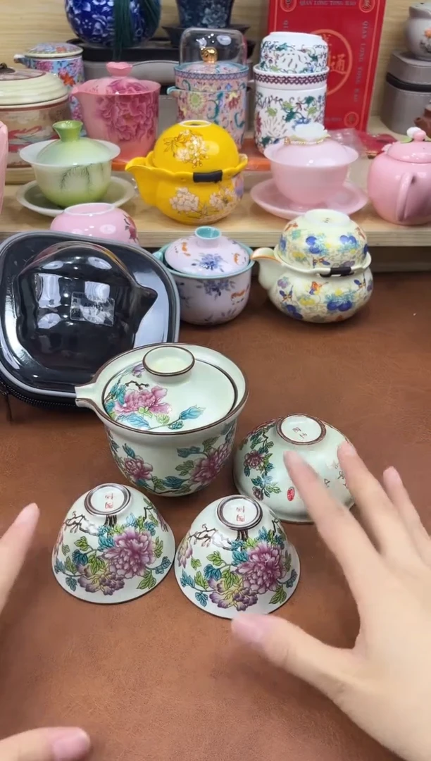 陶陶瓷茶具摆件旅行套组