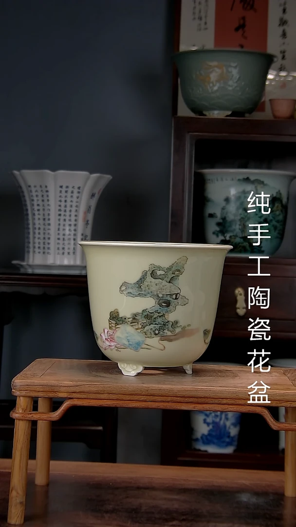 景德镇手工陶瓷花盆