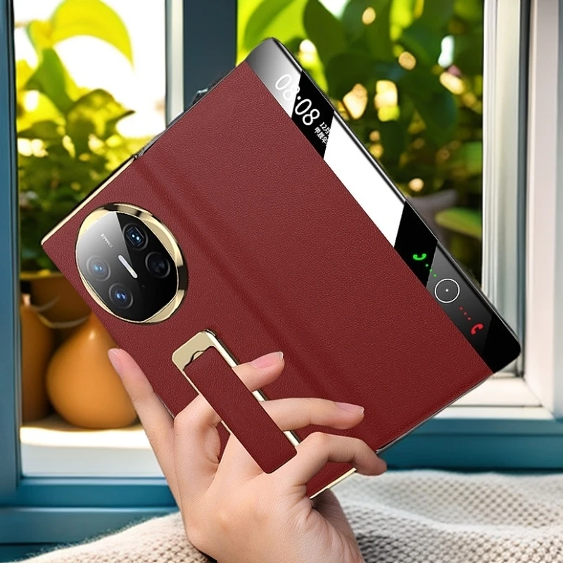 华为matex6翻盖式真皮套旋转支架高档防摔适用matex6典藏版手机壳