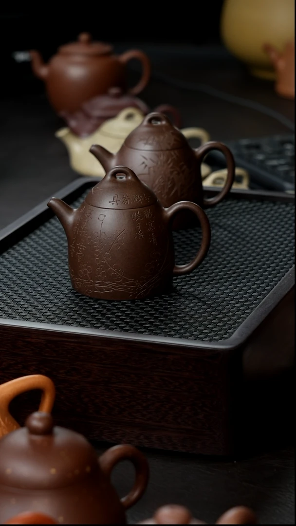 茶壶紫砂紫泥秦权半手100     复刻全品