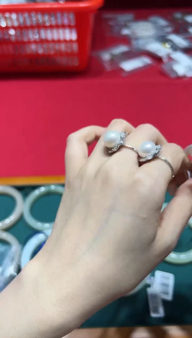 【闪购商品】淡水珍珠戒指银S925镶嵌V0394戒指