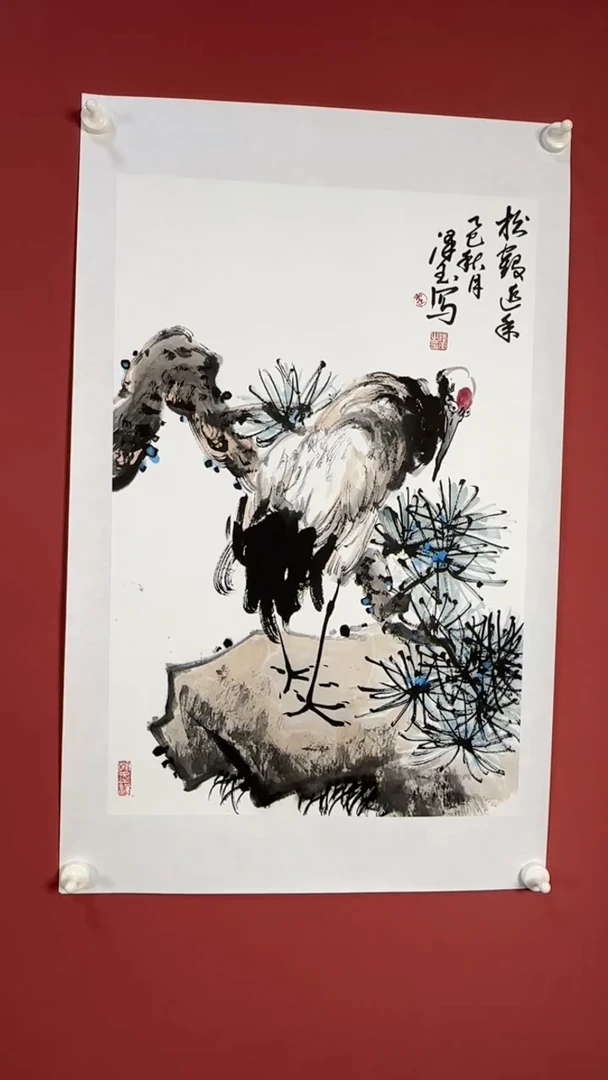 国画松鹤延年-李老师直播间大漏