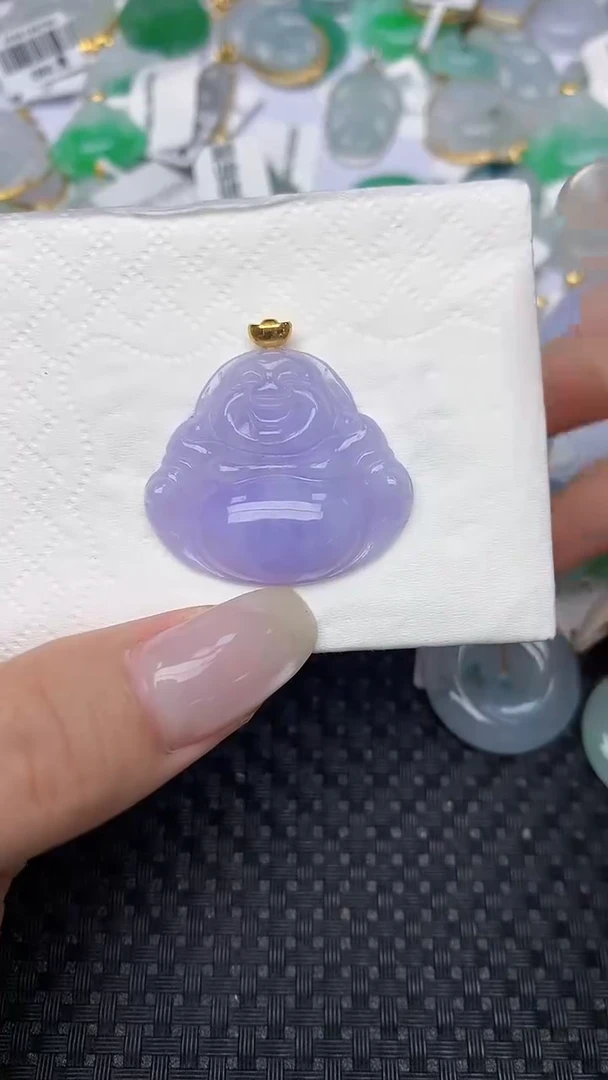 翡翠18K金镶嵌颈饰天然缅甸翡翠a货百元以上9元证书费自理