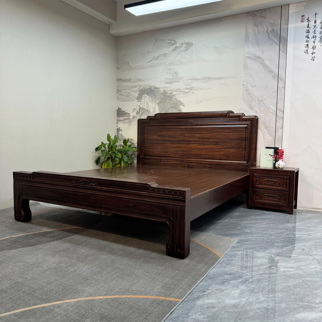 古典风格新中式床榫卯结构古典家具主卧婚床双人1.8米简约儿童床