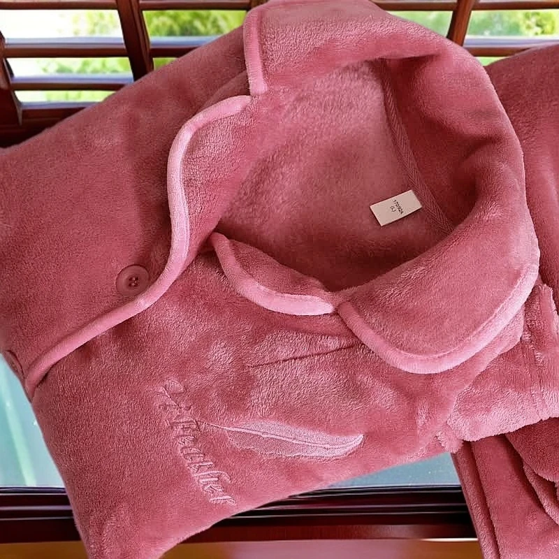 【锐尚】秋冬季睡衣套装加绒加厚可外穿家居服长袖宽松保暖大码