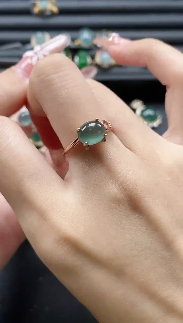 【闪购商品】翡翠戒指银S925镶嵌51151