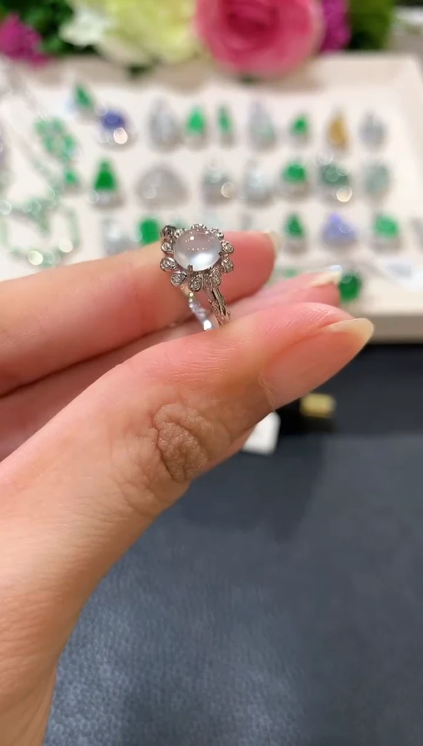 18K金镶嵌戒指翡翠z37多样性一件发货