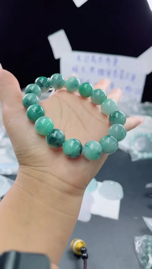 未镶嵌定制翡翠珠串13.9
