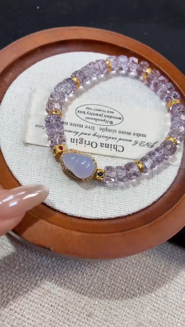 吊坠(不含链)银S925镶嵌翡翠手串