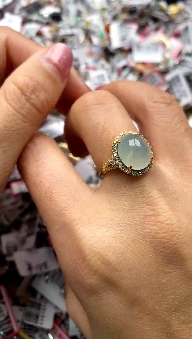 【闪购商品】翡翠戒指银S925镶嵌22222222     4