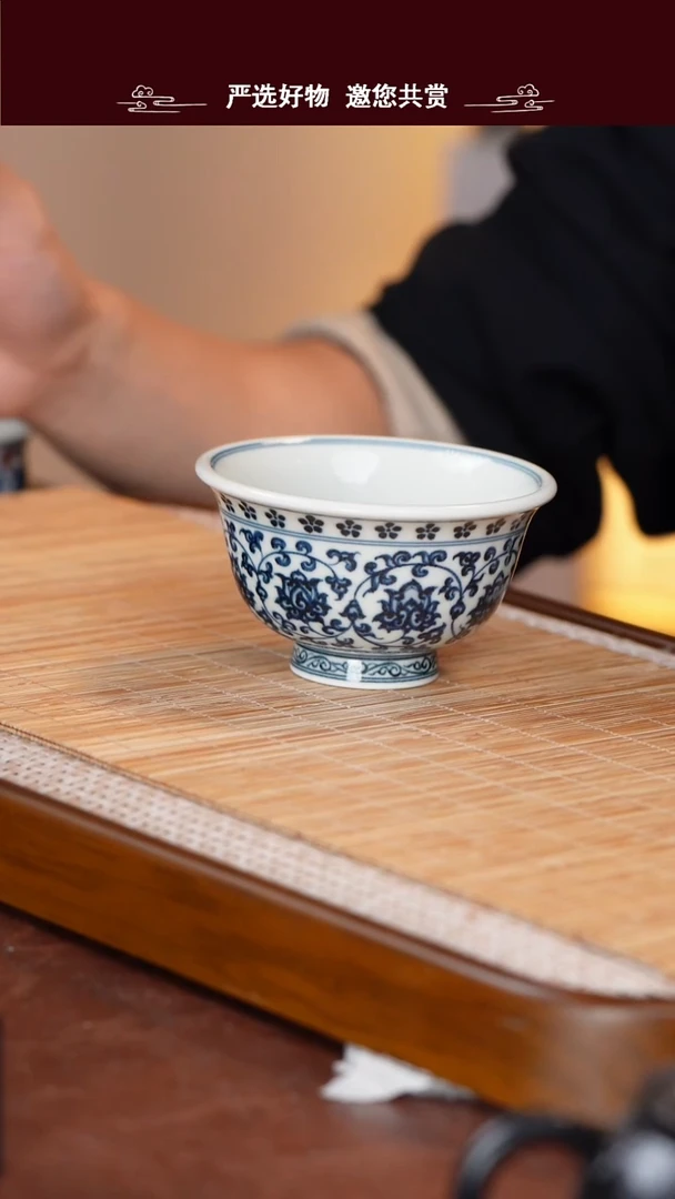 手工手绘青花茶杯
