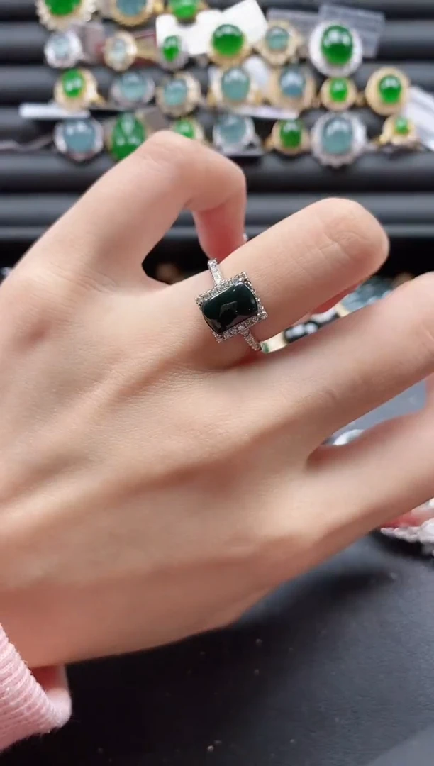 【闪购商品】翡翠戒指银S925镶嵌51151