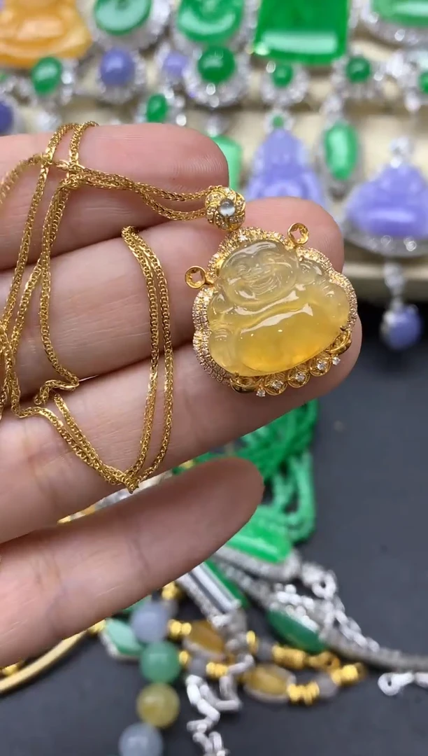 【闪购商品】翡翠颈饰18K金镶嵌645中国好珍宝